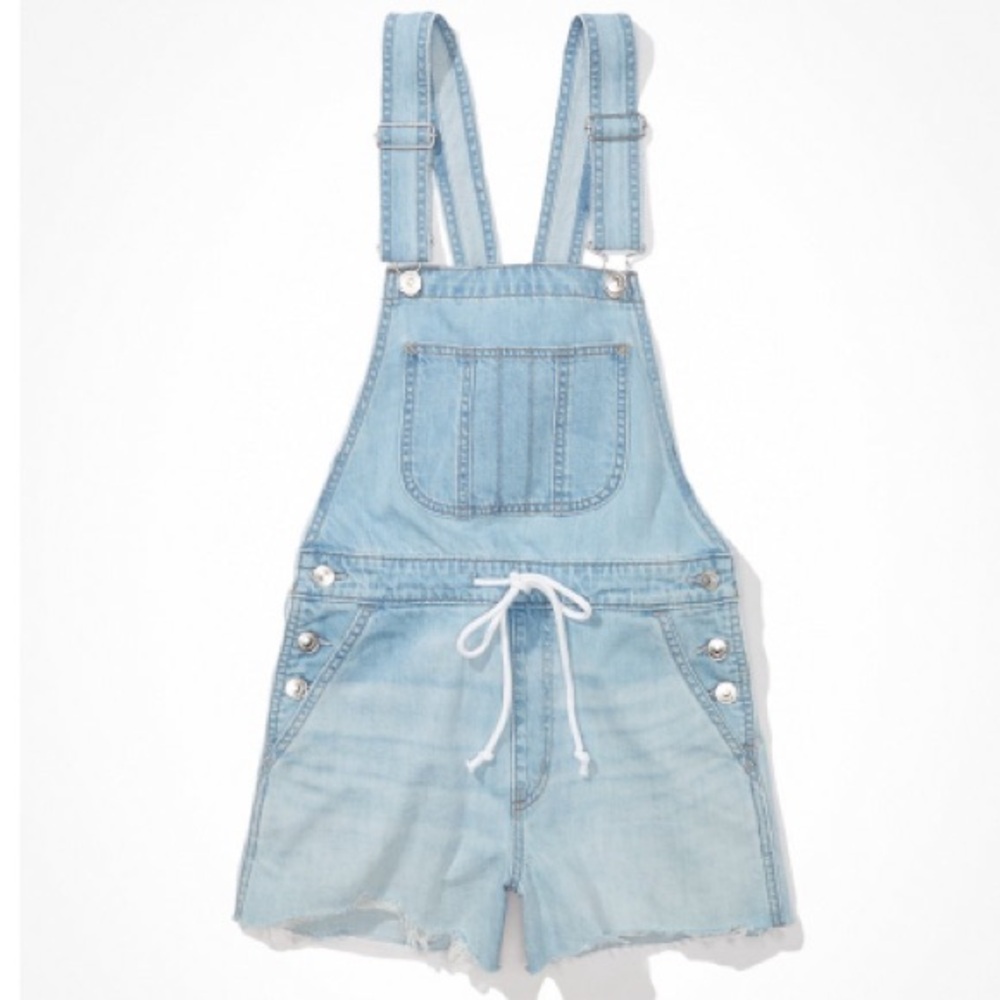 AE Denim Tomgirl Overall Short